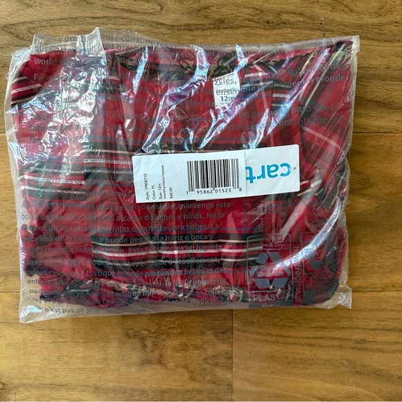 Brand New Baby Girl Plaid Sateen Holiday Dress with Diaper Cover, 12 Months, NWT - Picture 4 of 5